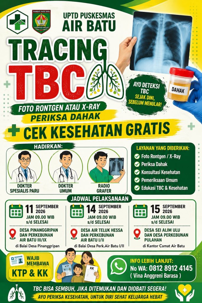 Puskesmas Air Batu Gelar Tracing TBC dan Cek Kesehatan Gratis di Kecamatan Air Batu